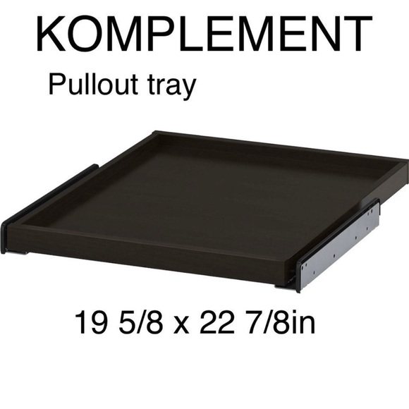 IKEA KOMPLEMENT Pullout tray 802.463.62 blackbrown 19 5/8x22 7/8”forPAX wardrobe - Picture 1 of 2